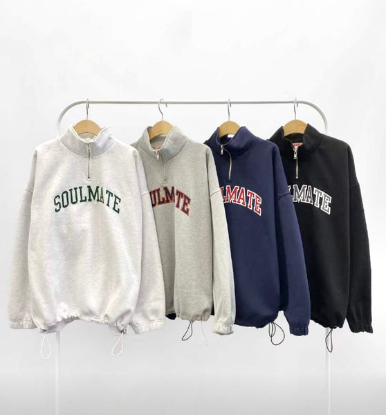 Soulmate Half Zip Oversize Crew